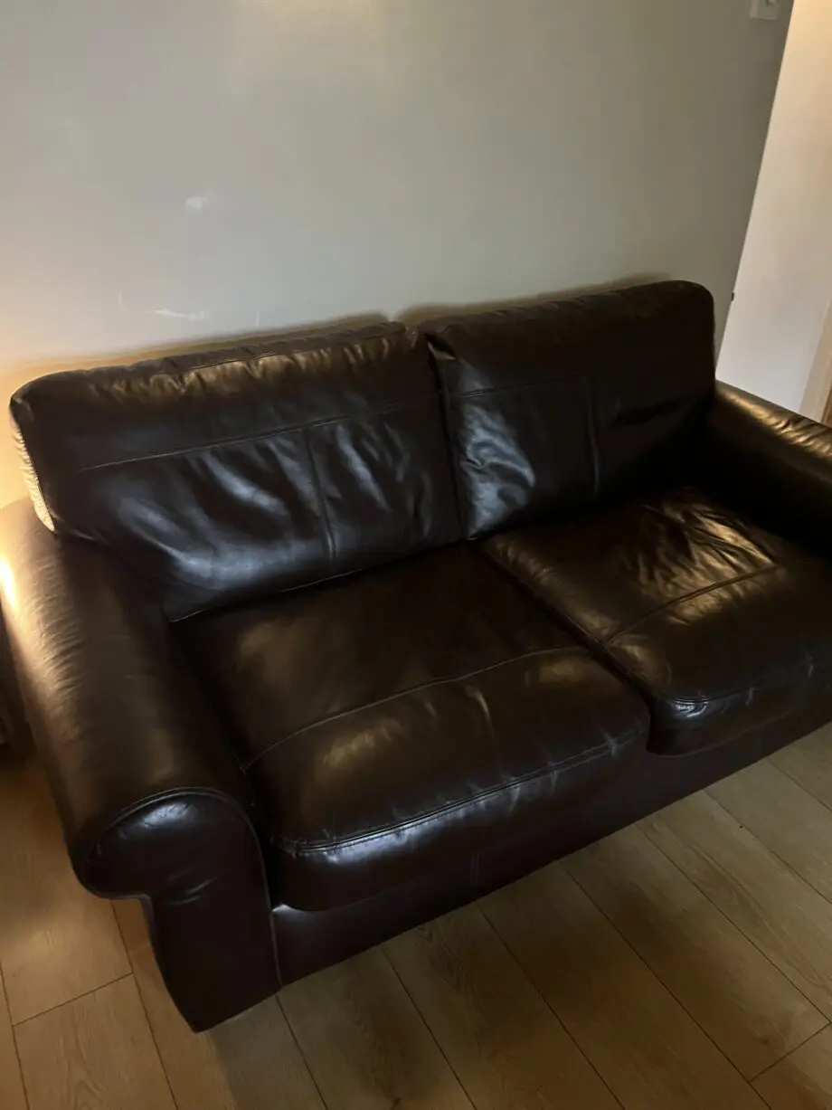 John Lewis Leather Sofa 2 Seat Brown Nottingham NG14 Collection