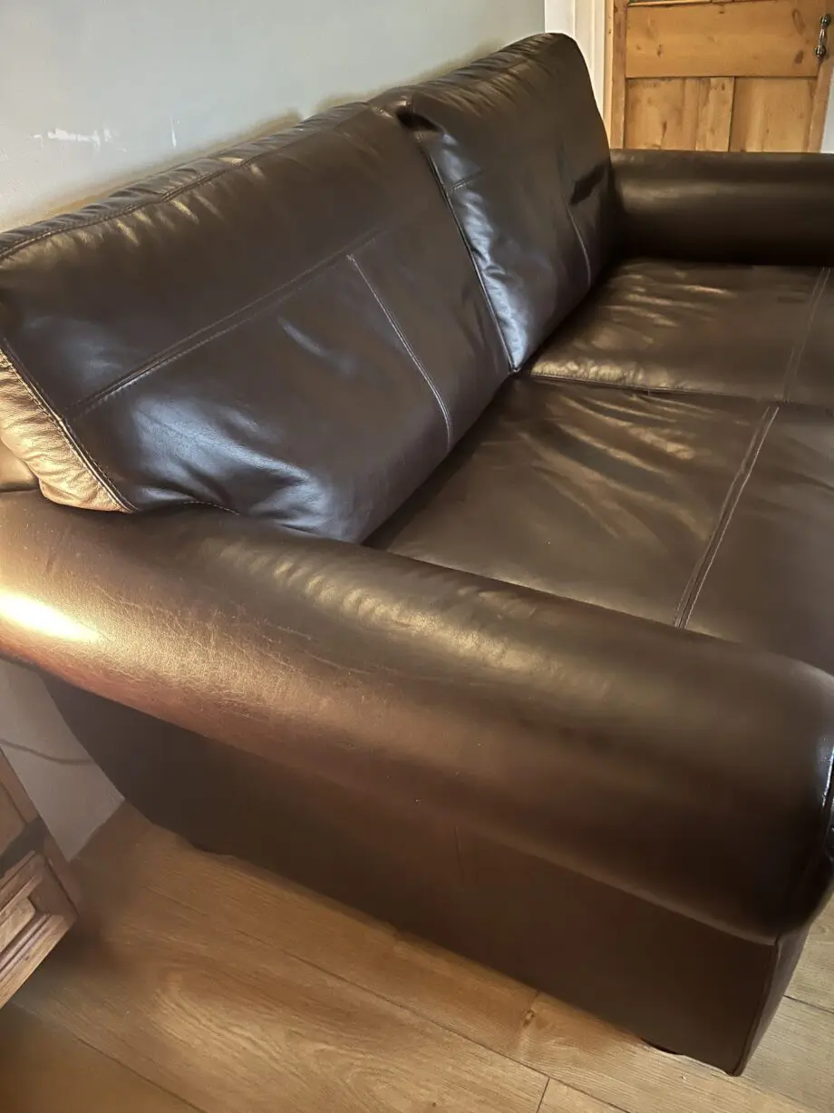 John Lewis Leather Sofa 2 Seat Brown Nottingham NG14 Collection