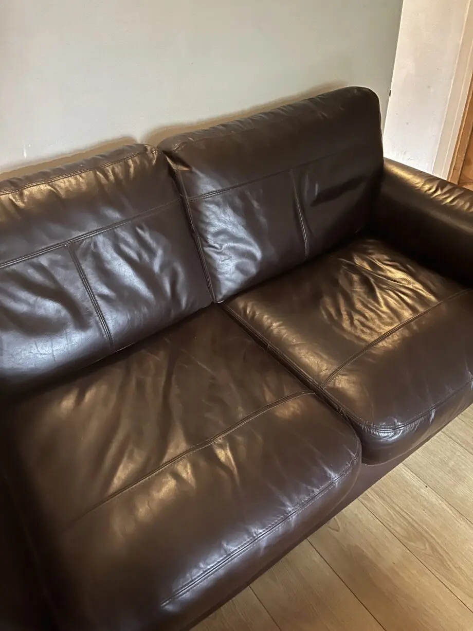 John Lewis Leather Sofa 2 Seat Brown Nottingham NG14 Collection