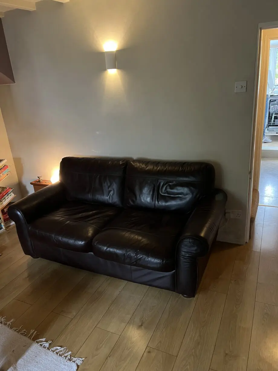 John Lewis Leather Sofa 2 Seat Brown Nottingham NG14 Collection