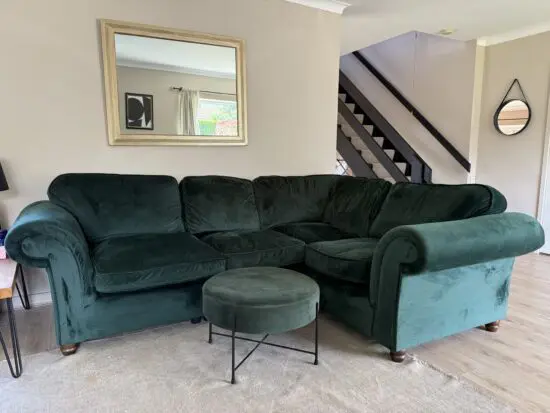 Emerald Green Velvet Sofa