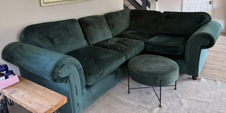 Emerald Green Velvet Sofa