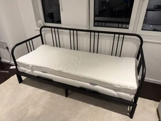 IKEA - Fyresdal - black sofa bed with two mattresses