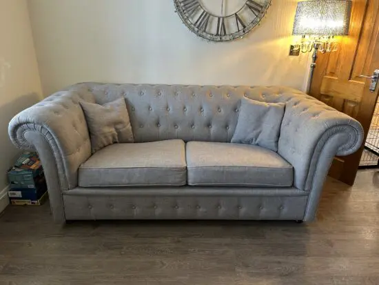Wayfair grey fabric 3 seater sofa bed