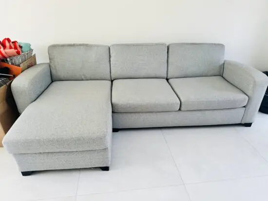 DFS Layla Grey Chaise End 3 Seater Sofa
