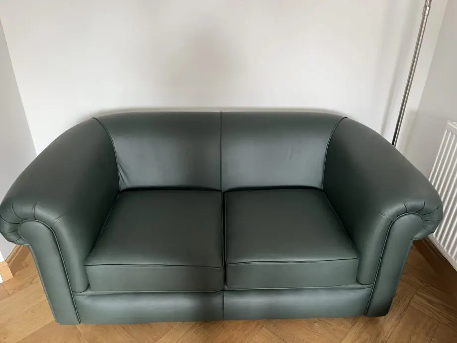 Saxon Hampton 2 Seater Leather Sofa - Birch Forest Green