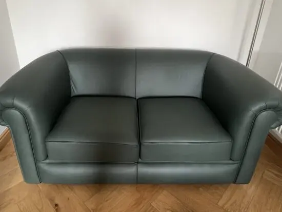 Saxon Hampton 2 Seater Leather Sofa - Birch Forest Green