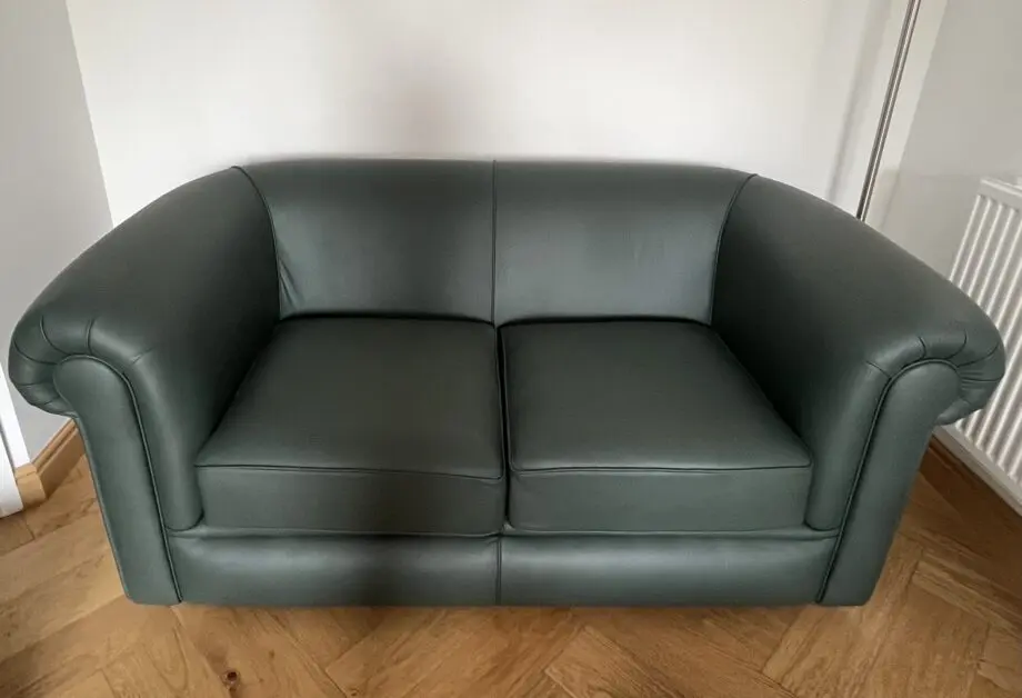 Saxon Hampton 2 Seater Leather Sofa - Birch Forest Green