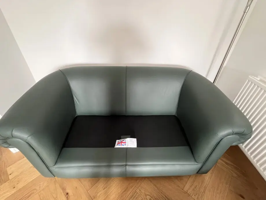 Saxon Hampton 2 Seater Leather Sofa - Birch Forest Green