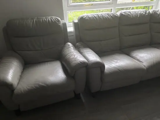 Leather recliner sofa