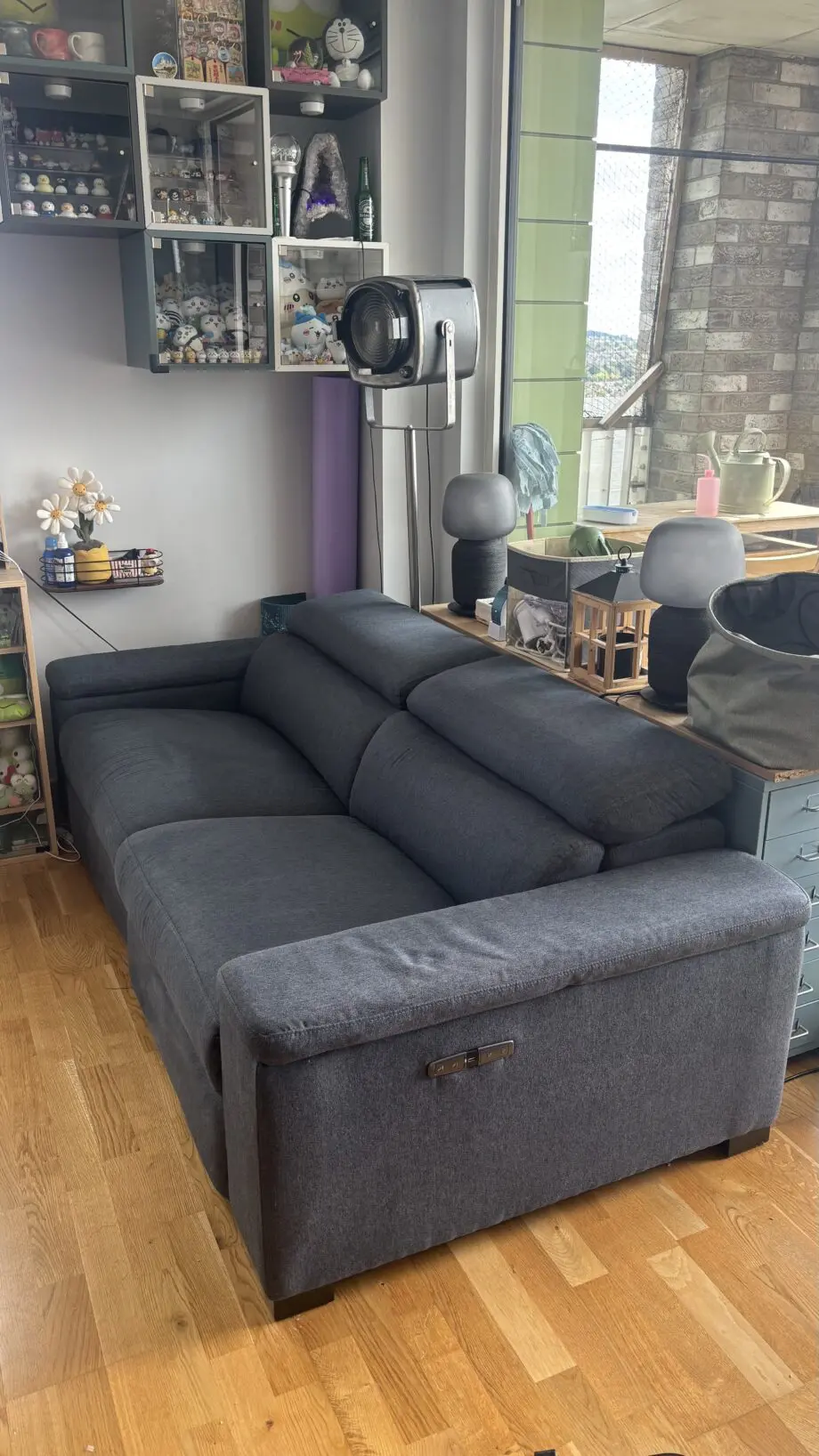DFS Hike 3 Seater Double Powered Recliner with Built in Storage - Adjustable Footrests and Headrests
