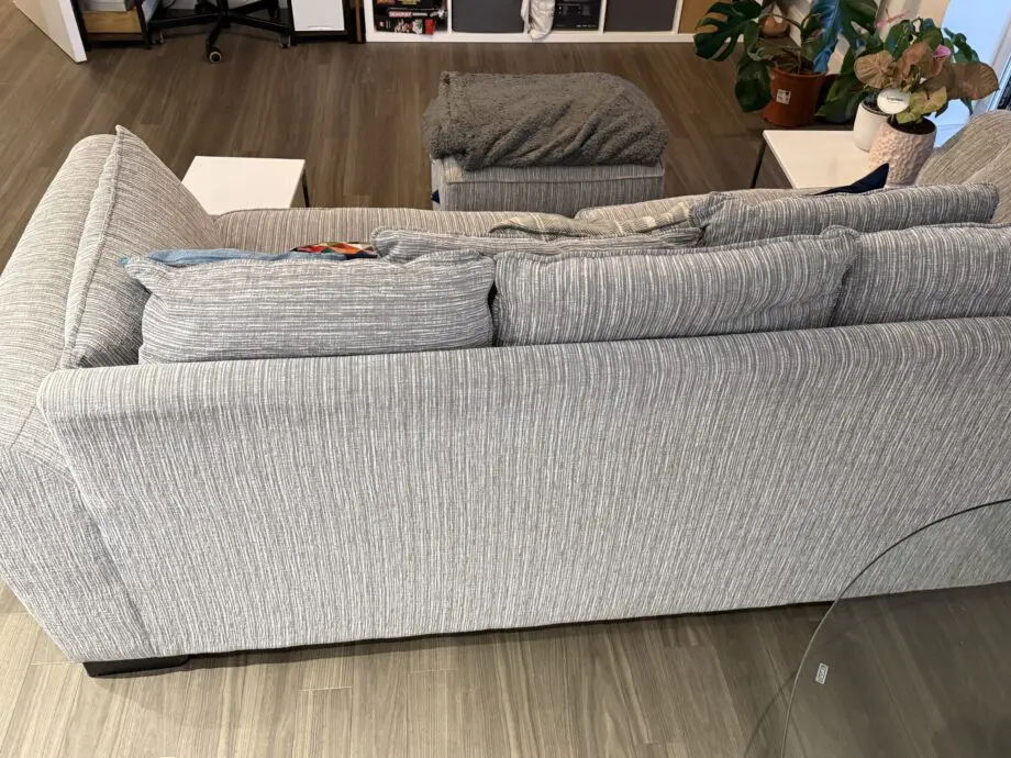 DFS Brayton Pillow Back 4 Seater Sofa & Footstool - Grey