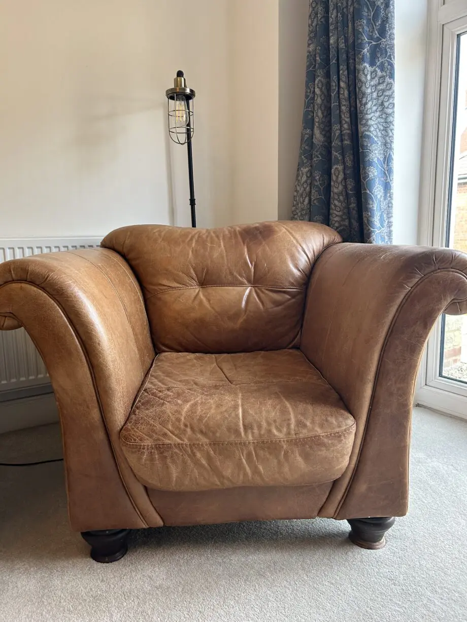 Rare Italian Leather Sofa Set – 4 Seater, 2 Seater & Armchair