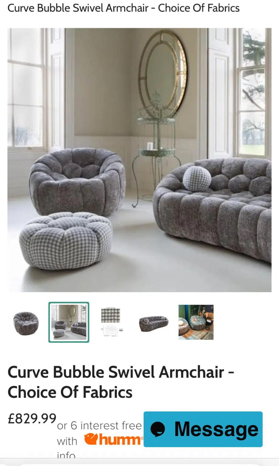 Aero Bubble Sofa set (Grey)