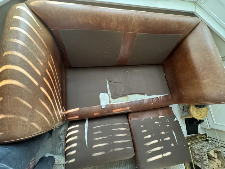 Vintage-style leather sofa from Laura Ashley - quick sale