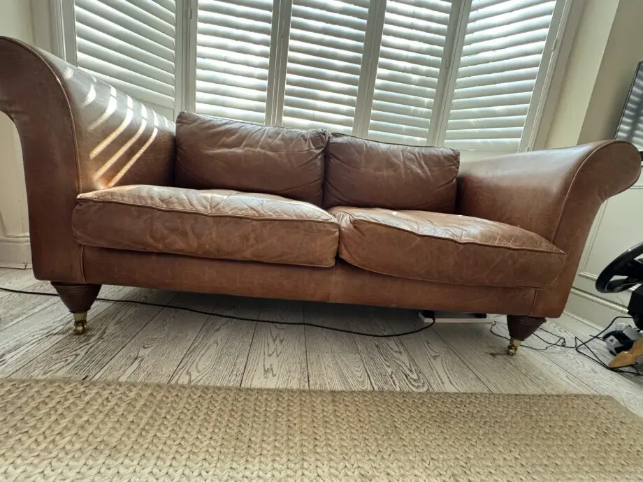 Vintage-style leather sofa from Laura Ashley - quick sale