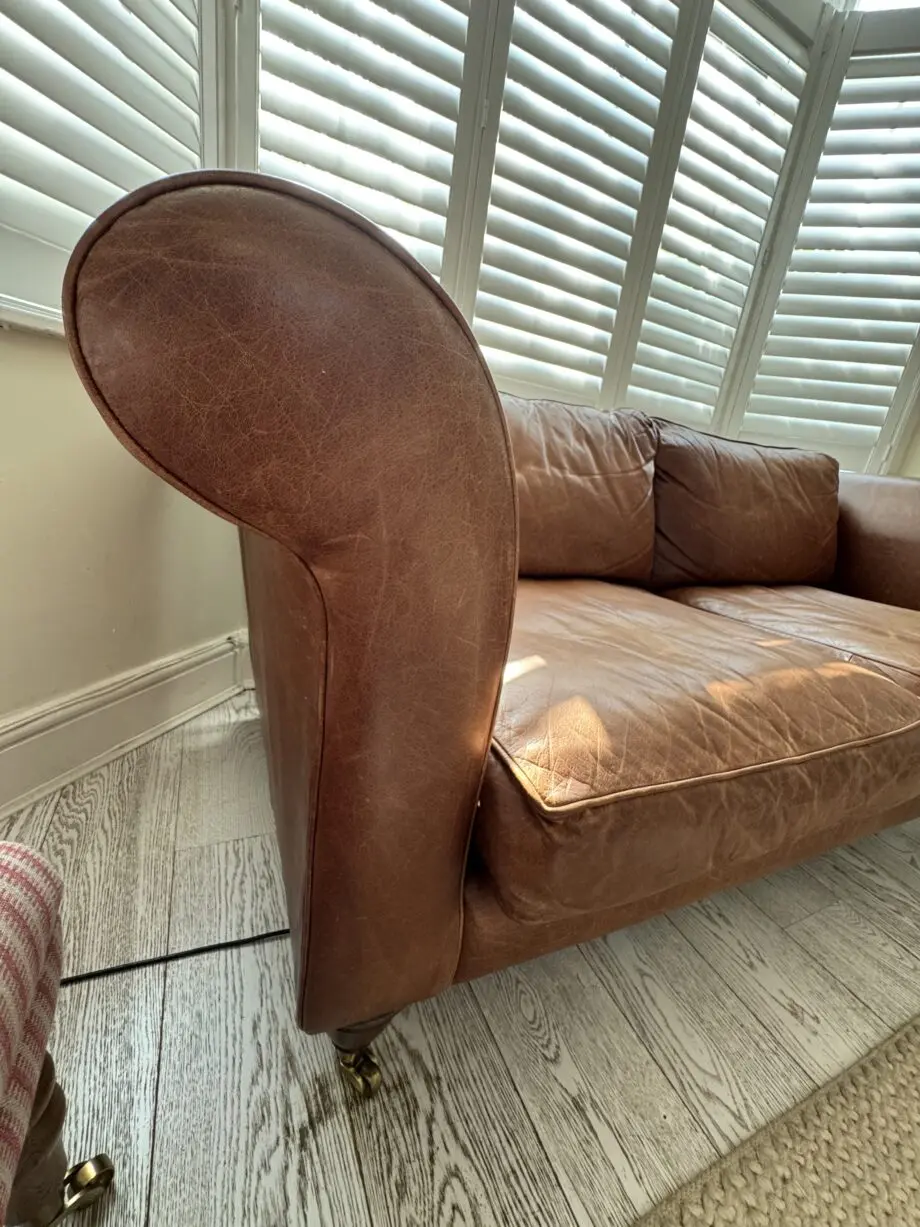 Vintage-style leather sofa from Laura Ashley - quick sale