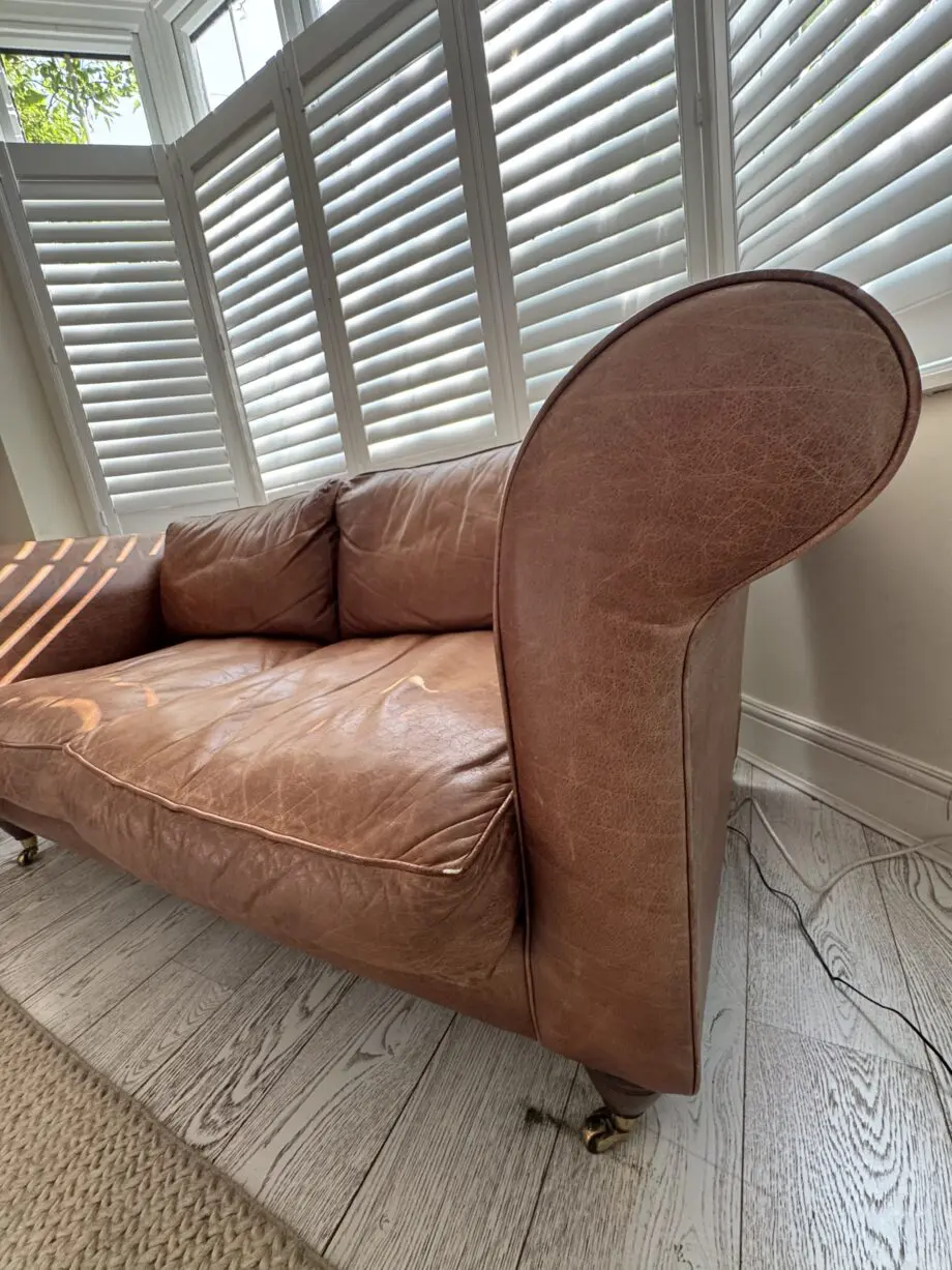 Vintage-style leather sofa from Laura Ashley - quick sale