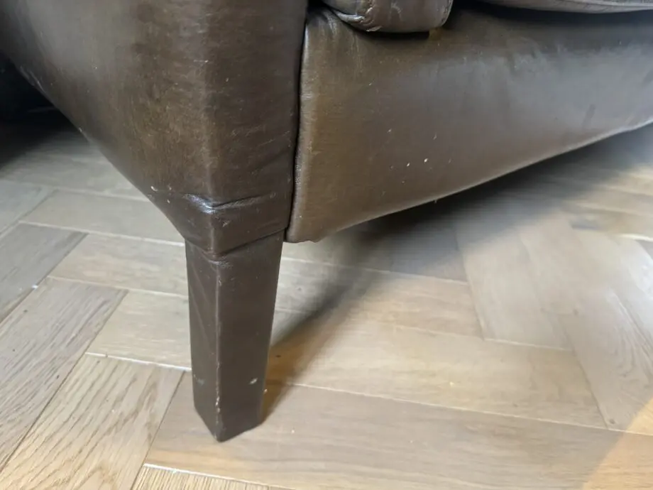 John Lewis dark brown leather Halo Gaucho 3 seater sofa
