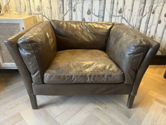 John Lewis Dark Brown Leather Halo Gaucho Armchair