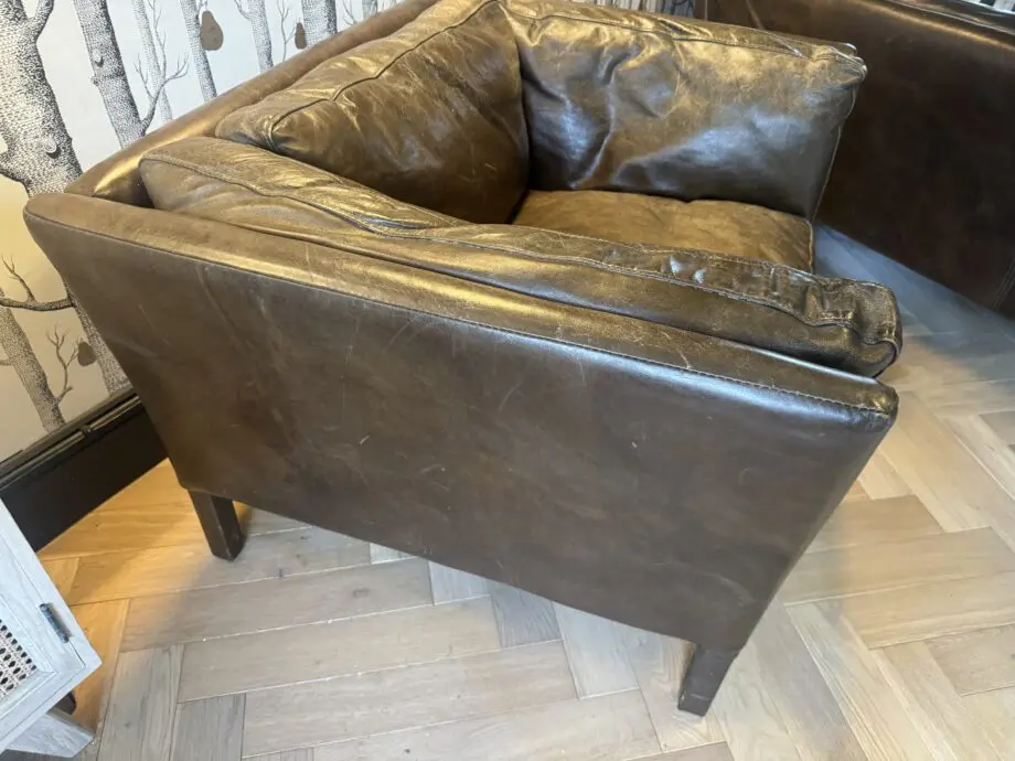 John Lewis Dark Brown Leather Halo Gaucho Armchair