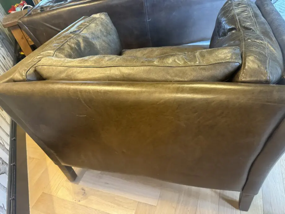 John Lewis Dark Brown Leather Halo Gaucho Armchair