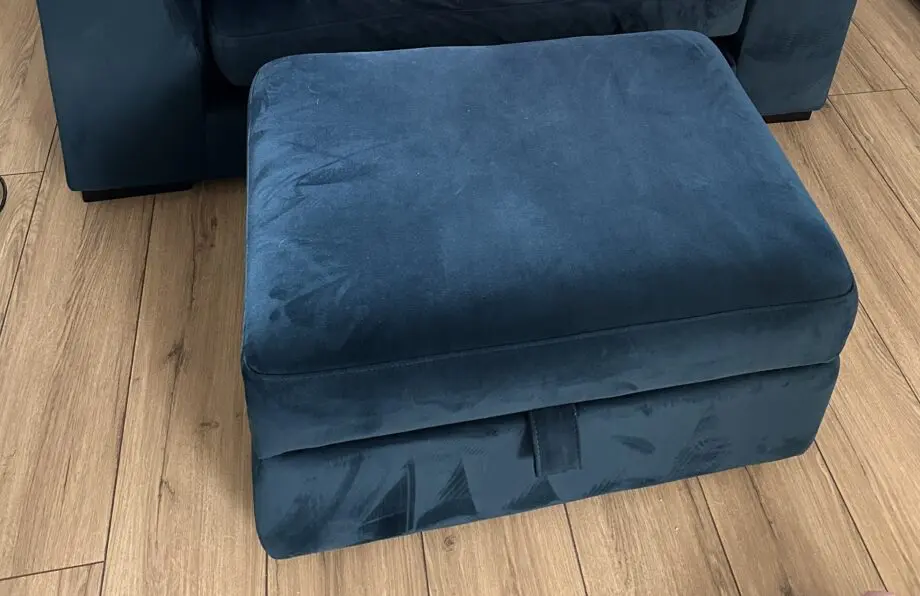 DFS Plush Blue Velvet Sofa set