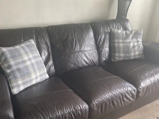 DFS 3 plus 2 seater soft leather sofas