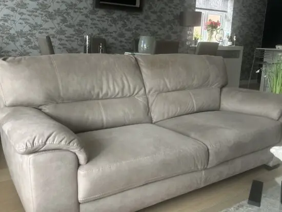 Furniture Village 3 seater mushroom coloured sofa