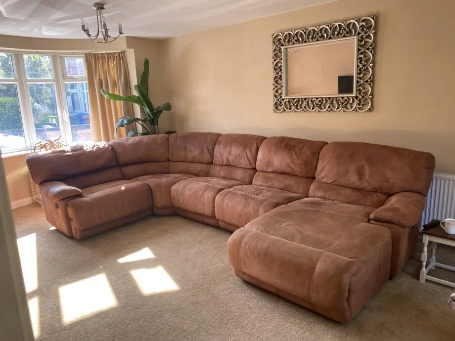 DFS large suede corner suite