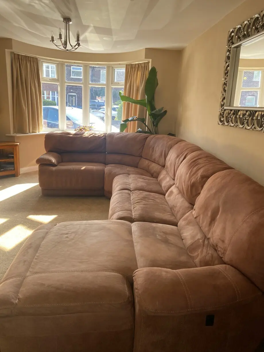 DFS large suede corner suite
