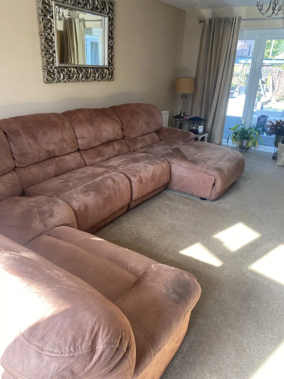 DFS large suede corner suite
