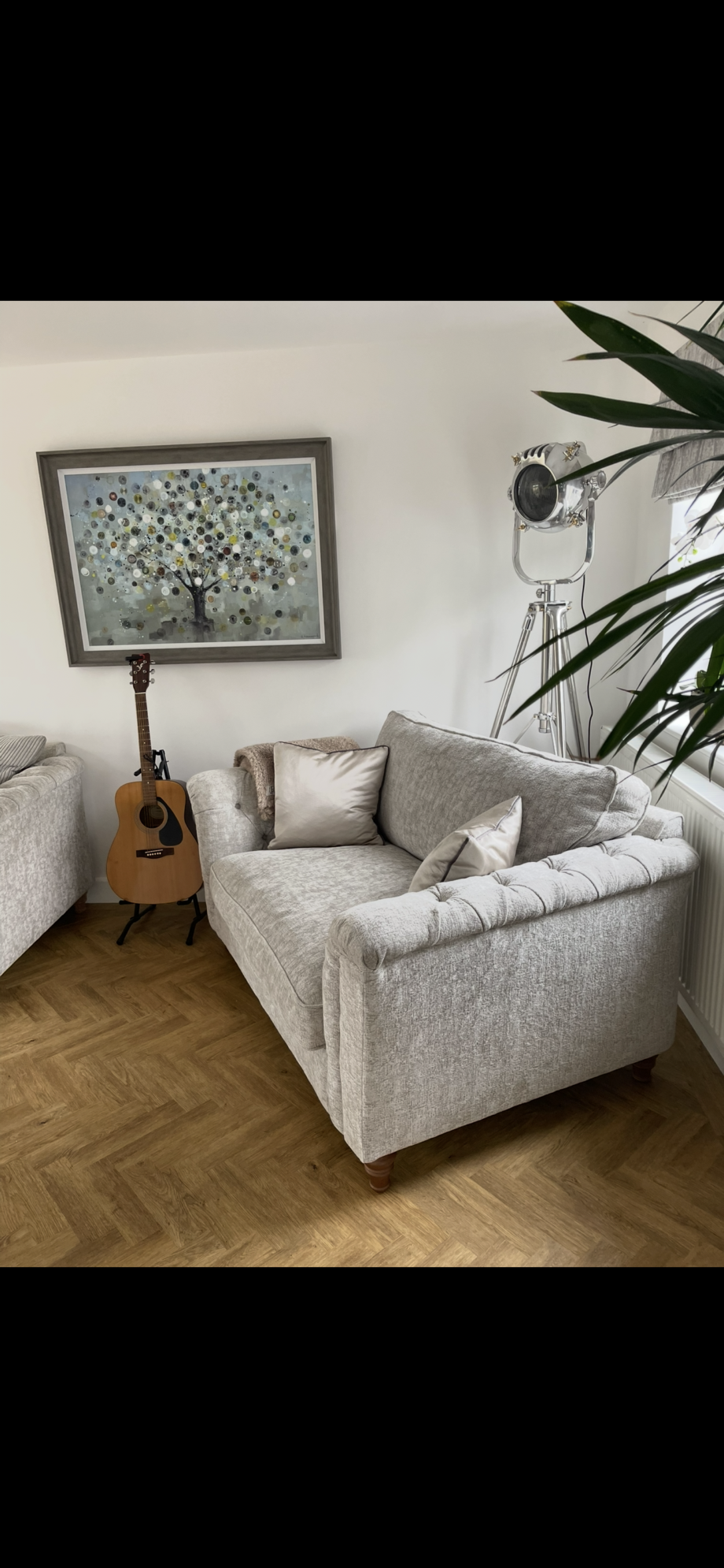 Silver grey 4 + 2 seater sofas