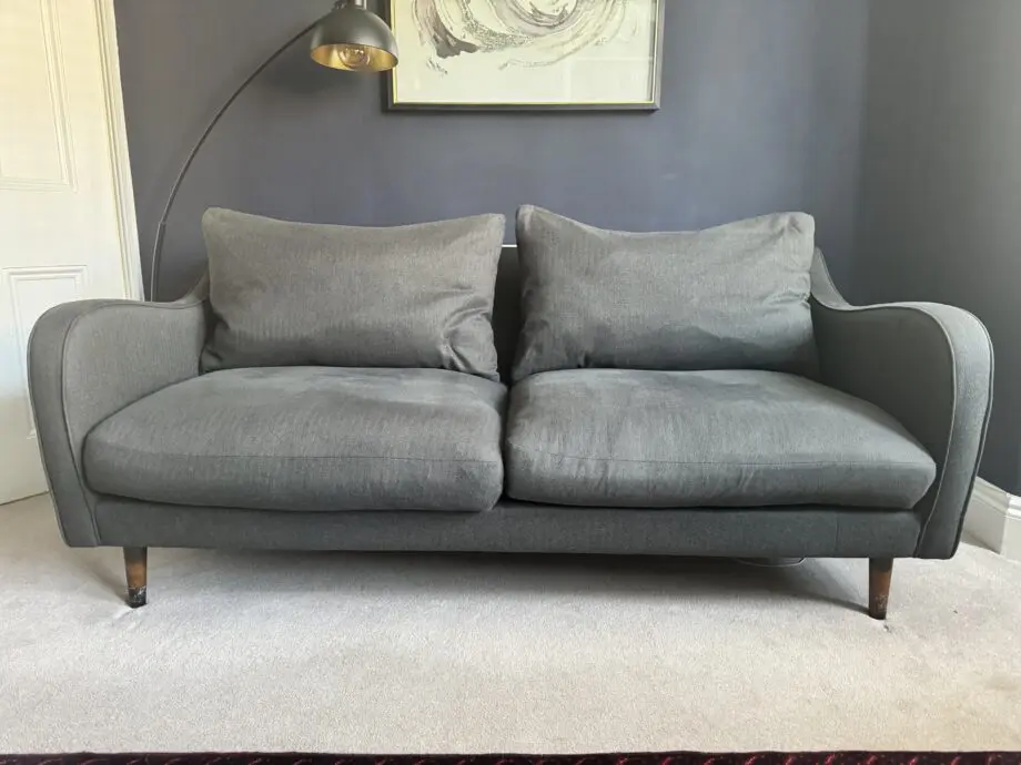 John Lewis Grey 3-Seater Sofa with Feather Wrapped Cushions