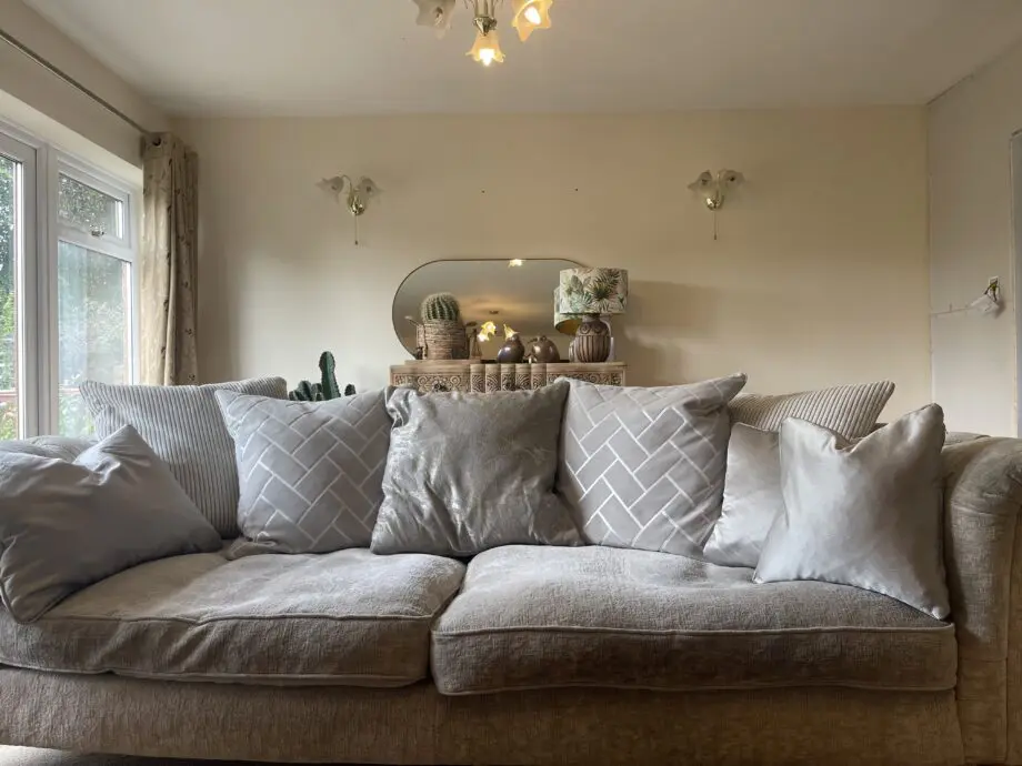Silver grey 4 + 2 seater sofas