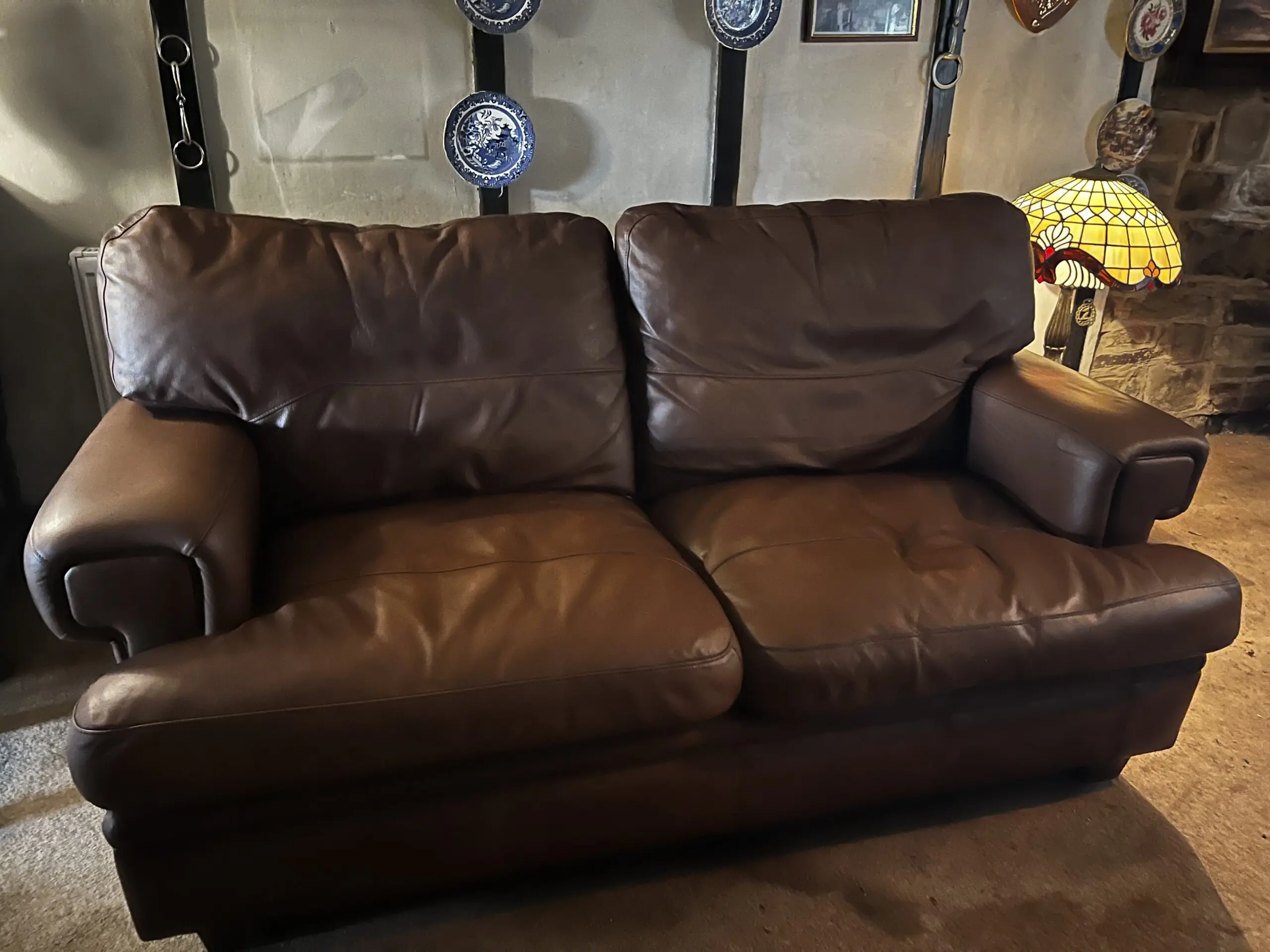 Brown Leather Sofa