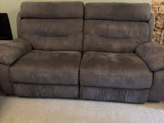 DFS grey reclining sofa set