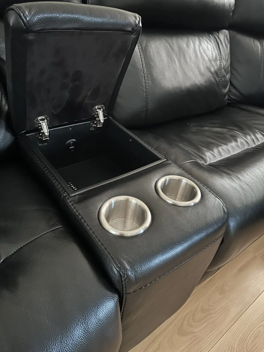 DFS black leather Conner sofa