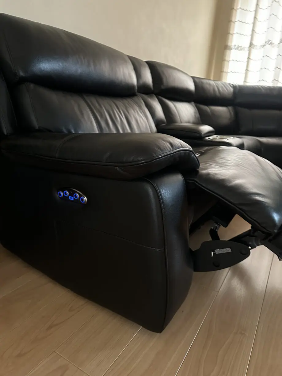 DFS black leather Conner sofa
