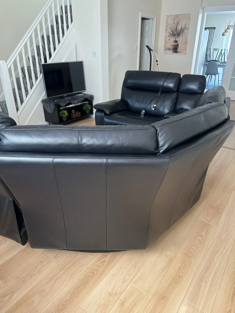 DFS black leather Conner sofa