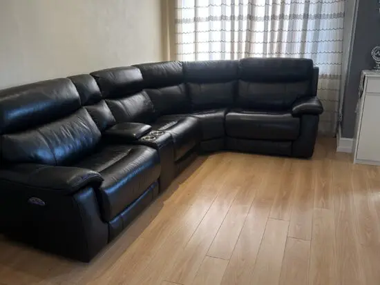 DFS black leather Conner sofa
