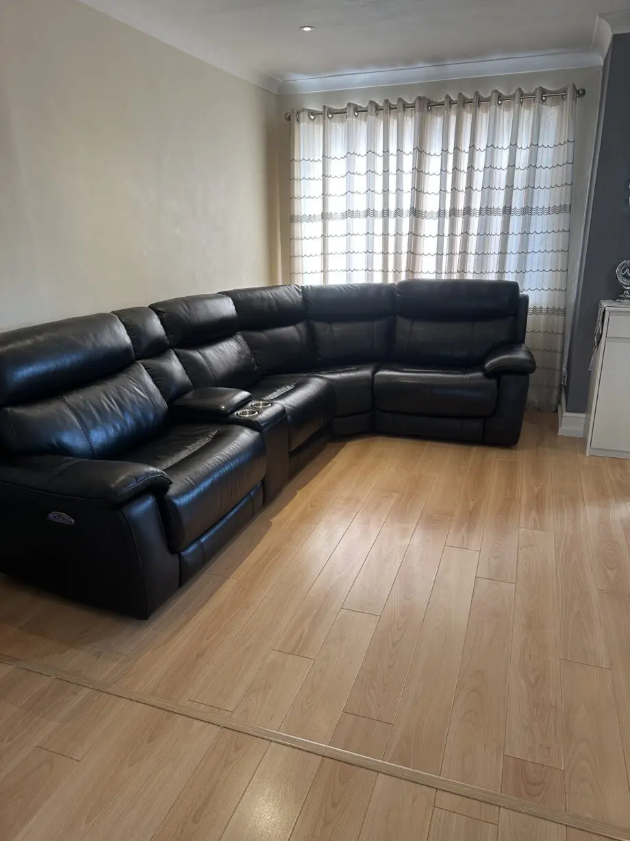 DFS black leather Conner sofa