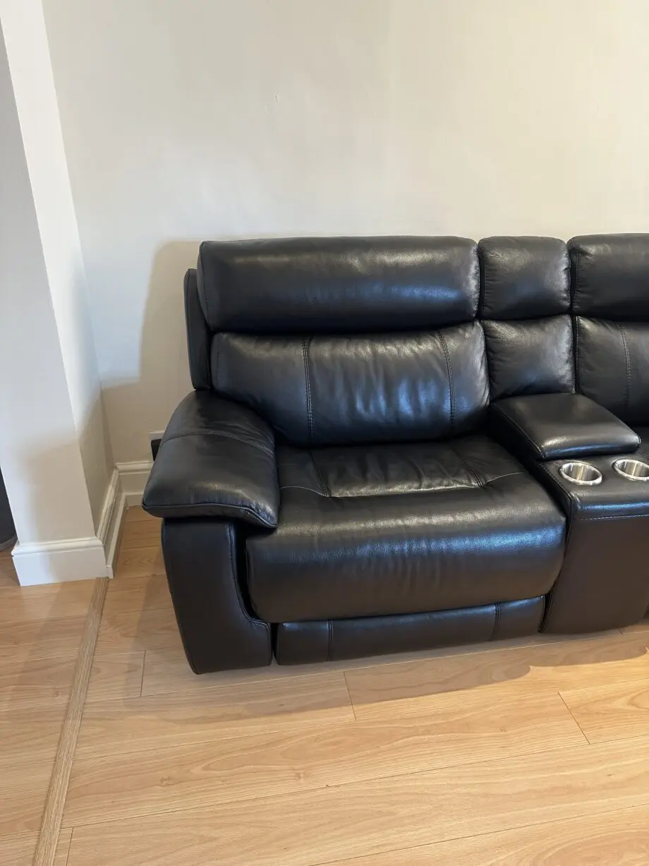 DFS black leather Conner sofa