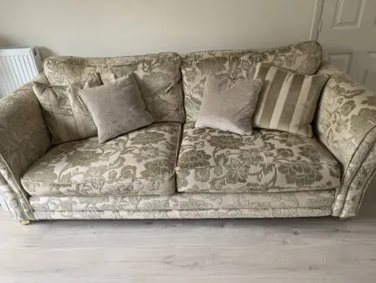 Antique gold and embossed flowers and cream