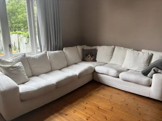 Large cream corner sofa