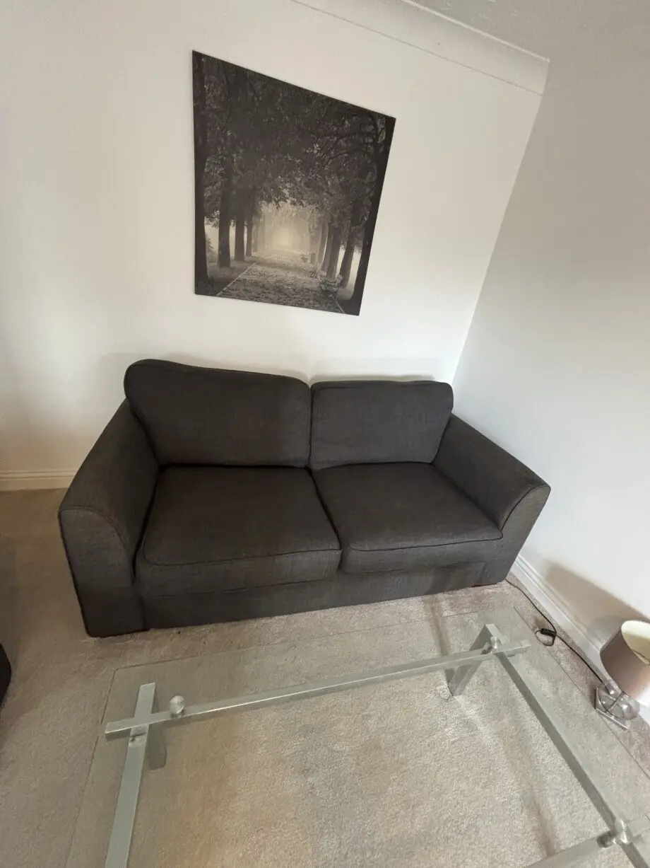 DFS slate grey two seater and three seater sofa set. Extremely comfortable. Removable cushion covers for washing.