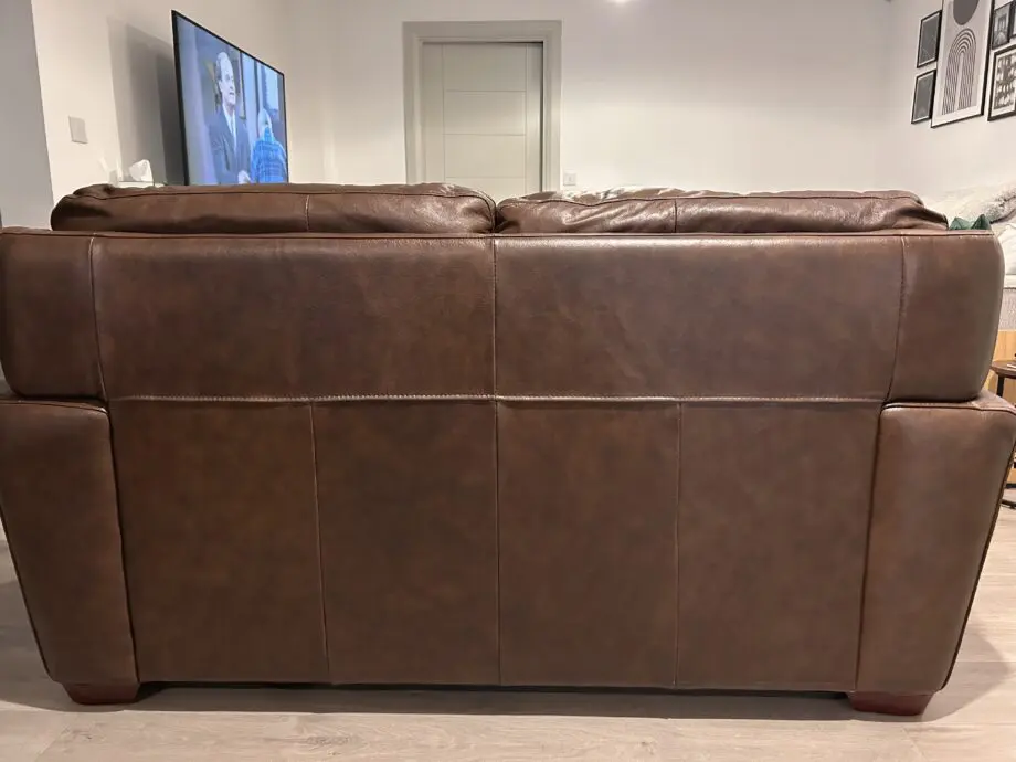 Furniture Village dark brown leather 2 seater sofa