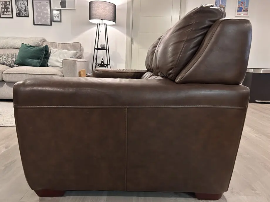 Furniture Village dark brown leather 2 seater sofa