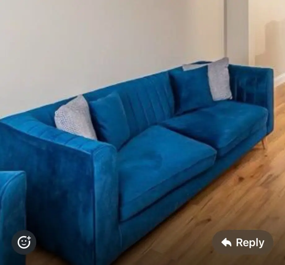 Scs blue 3 seater sofa and chair
