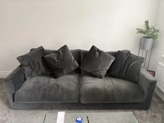 Habitat grey velvet 3 seater sofa
